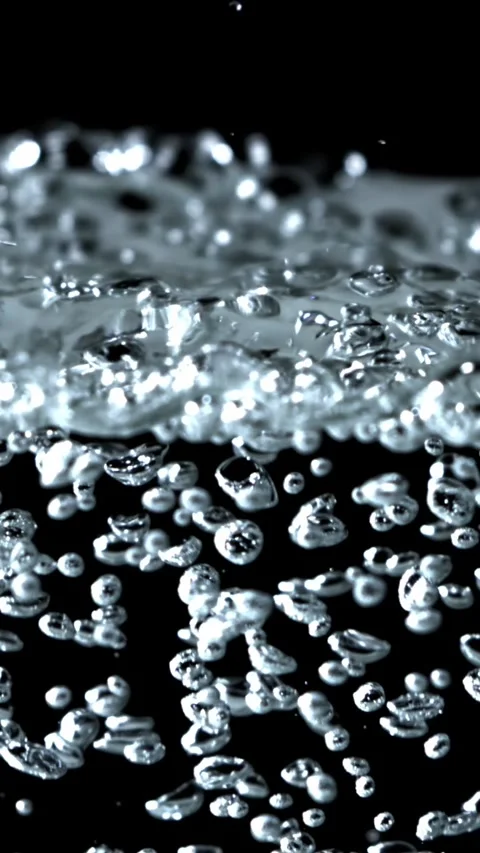 Small air bubbles underwater. Filmed on a high-speed camera at 1000 fps Stock Footage 335379432