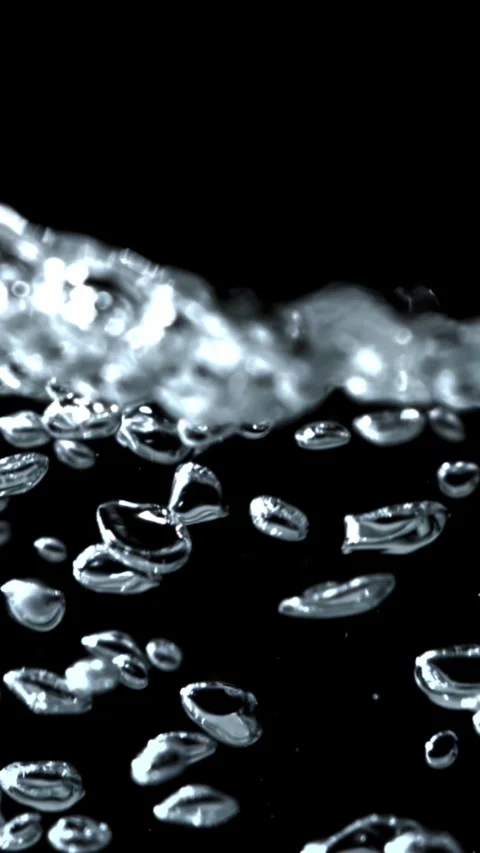 Small air bubbles underwater. Filmed on a high-speed camera at 1000 fps Stock Footage 335380179