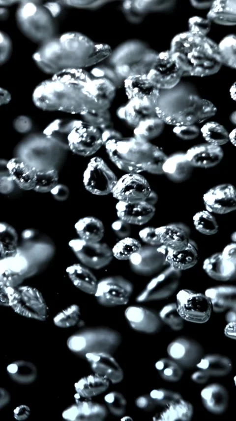 Small air bubbles underwater. Filmed on a high-speed camera at 1000 fps Stock Footage 335380412