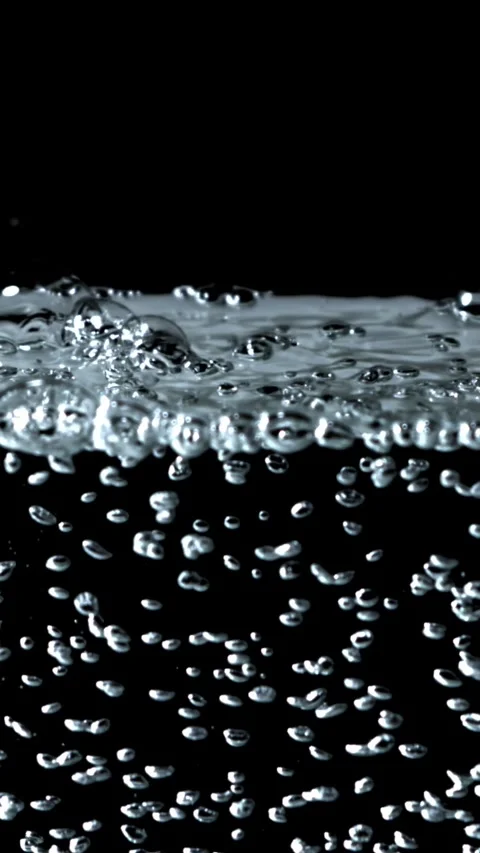 Small air bubbles underwater. Filmed on a high-speed camera at 1000 fps Stock Footage 335380657