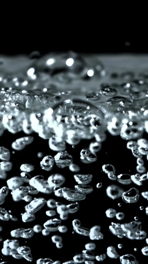 Small air bubbles underwater. Filmed on a high-speed camera at 1000 fps Stock Footage 335382845