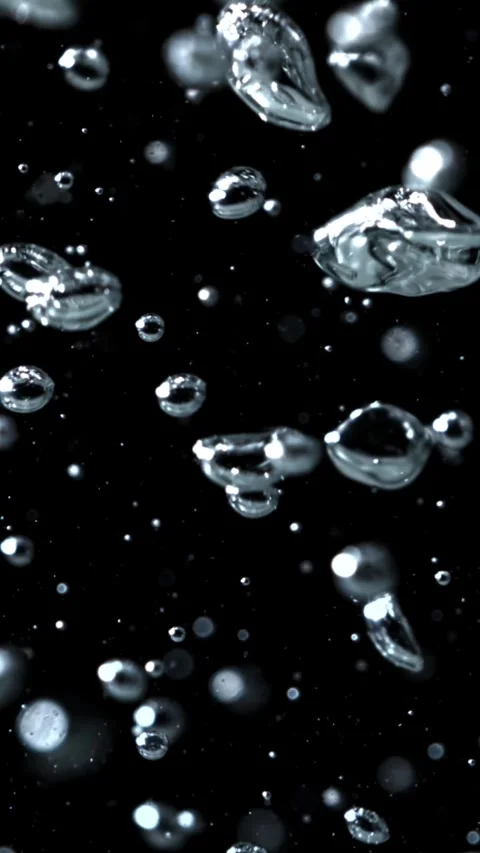 Small air bubbles underwater. Filmed on a high-speed camera at 1000 fps Stock Footage 335384688
