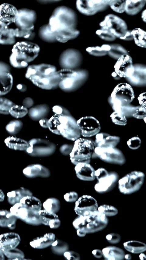 Small air bubbles underwater. Filmed on a high-speed camera at 1000 fps Stock Footage 335384764