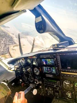 Small Aircraft Flightdeck Stock Photos