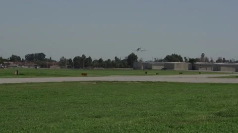 Small aircraft landing Stock Footage 49549205