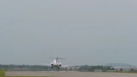 Small Airliner Landing Stock Footage 118904181