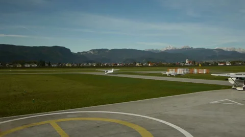 Small airplane on the Airstrip Stock-Footage 44880689
