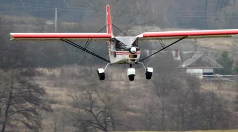 Small airplane for chemical field processing work 库存照片