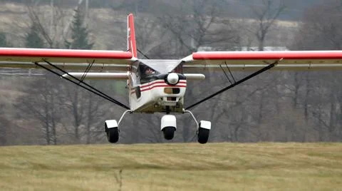 Small airplane for chemical field processing work 스톡 사진