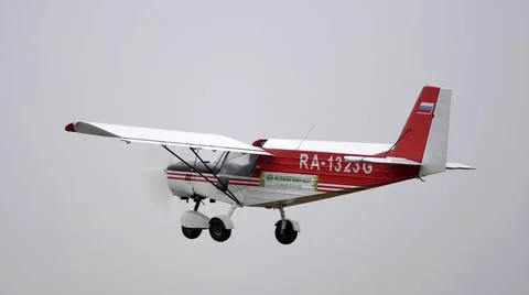 Small airplane for chemical field processing work 스톡 사진