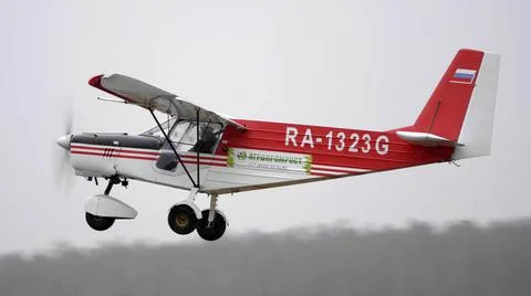 Small airplane for chemical field processing work Stock Photos