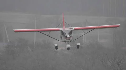 Small airplane for chemical field processing work 스톡 사진