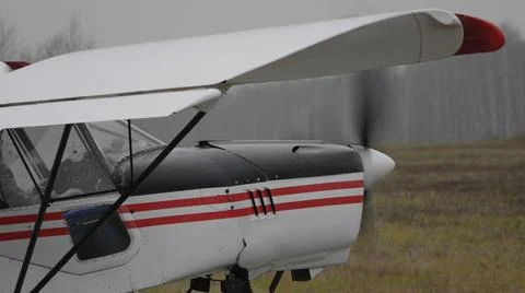 Small airplane for chemical field processing work 스톡 사진