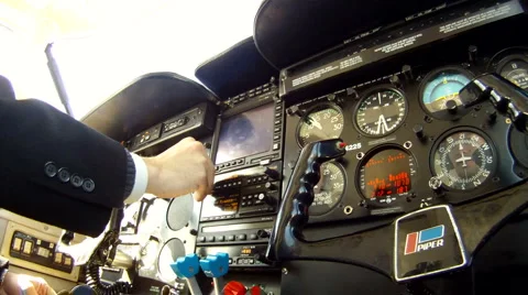 Small Airplane Cockpit view of Instruments Video stock 1835784