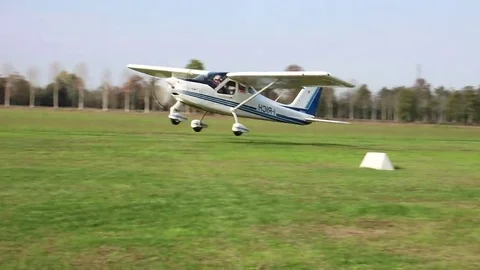 Small airplane during take off Stock Footage 69246019