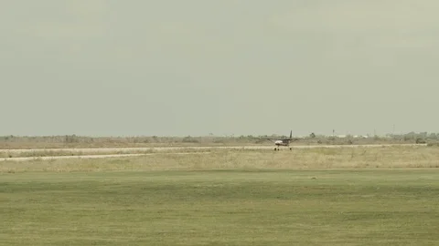Small Airplane During Take Off Stock Footage 88676445