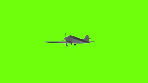 Small airplane flying on a green screen background Stock Footage 296015909