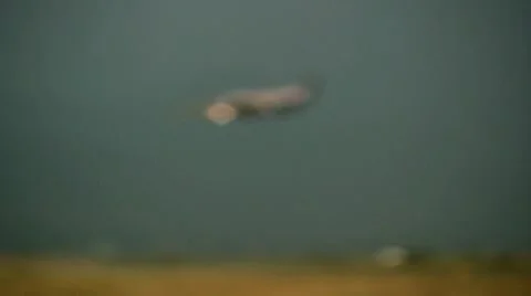 Small Airplane Jet Flys into Salt Lake Stock Footage