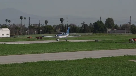 Small airplane liftoff Stock Footage 49549172