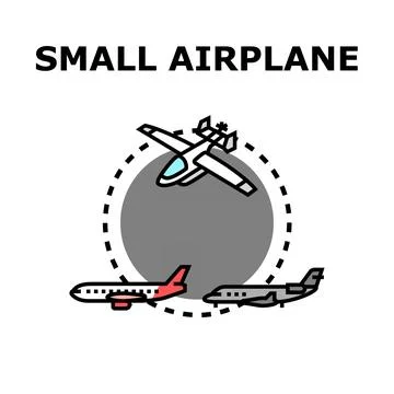 Small airplane private jet flying air travel concept Stock Illustration