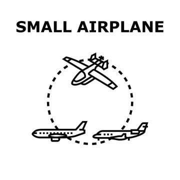 Small airplane private jet flying air travel concept Stock Illustration