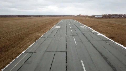 Small airplane runway Stock Footage 95773832