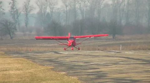 Small airplane takeoff Stock Footage 65498104