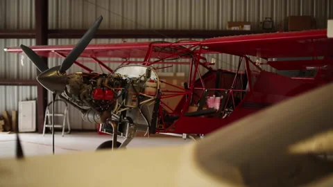 Small Airplane Under Construction In Hangar Video stock 147005528