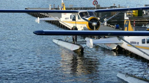 Small airplane on water Vancouver Stock Footage 62811029