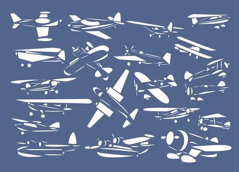 Small Airplanes Collection イラスト素材