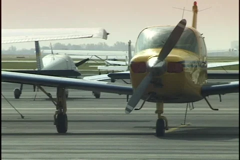 Small Airplanes on Tarmac Stock Footage 298341