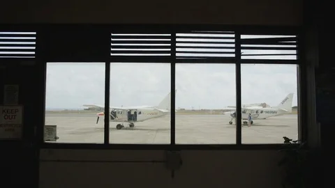 Small Airport Plane Stock Footage 75251384