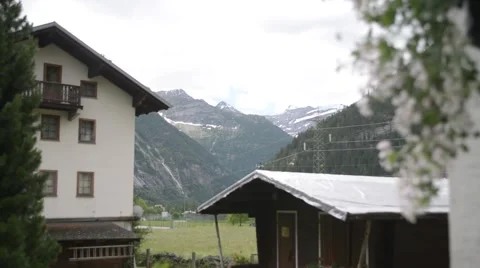 The small alpine town in summer Stock Footage 51913115