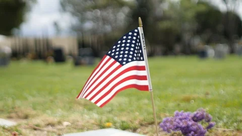 Small American Flag Waving Stock Footage 114878422