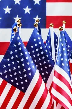 Small American flags Stock Photos