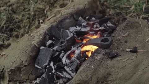 Small Ancient Forge Stock Footage 245754824