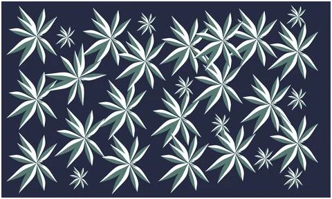 Small and big leave on dark blue background Illustrazione stock
