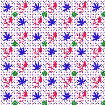 Small and Big size of Leaf and flower design with white background Stock Illustration