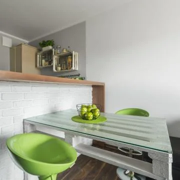 Small and creative dining area Stock Photos