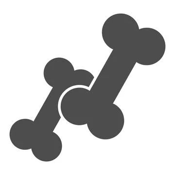 Small and large bone solid icon, animal hospital concept, Dog chew bone sign on Stock Illustration