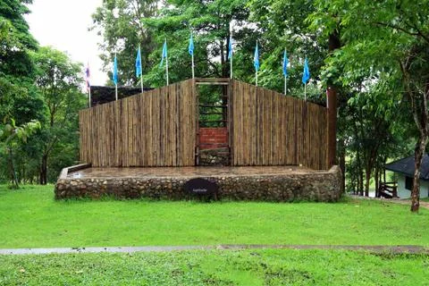 Small and simple open air theater in park. Stock Photos