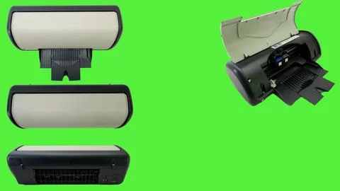 Small and simple printer for printing paper documents - Stock Photos