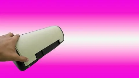 Small and simple printer for printing paper documents - Stock Photos