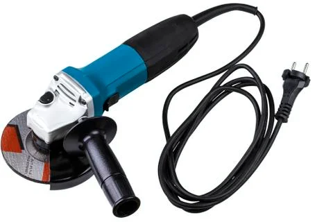 Small angle grinder with abrasive disk Stock Photos