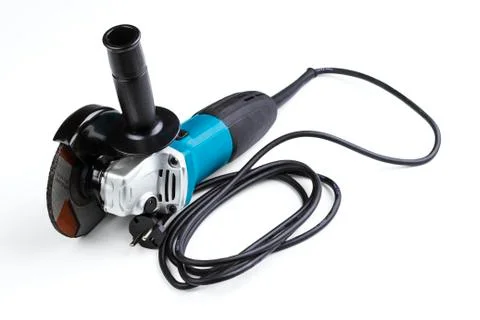 Small angle grinder with abrasive disk Stock Photos