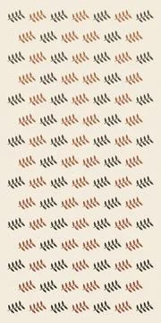 Small angled leafy sprigs repeat across a soft cream field, combining muted.. Stock Illustration