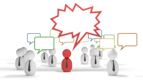 Small angry human shape scolds the others Ilustração Stock