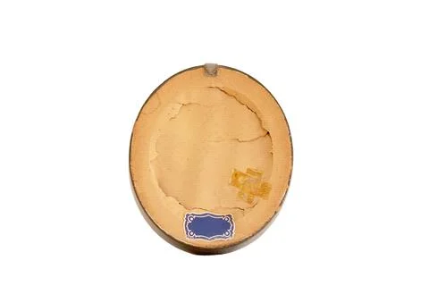Small antique oval frame aged and worn on back view Stock Photos