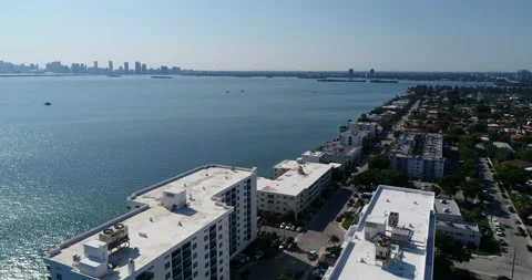 Small apartment blocks on Biscayne Bay Stock Footage 231734192