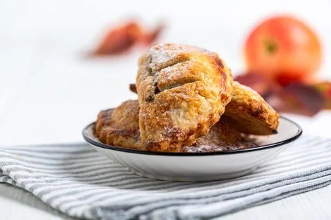 Small apple pies, Pie, Shortbread. Stock Photos